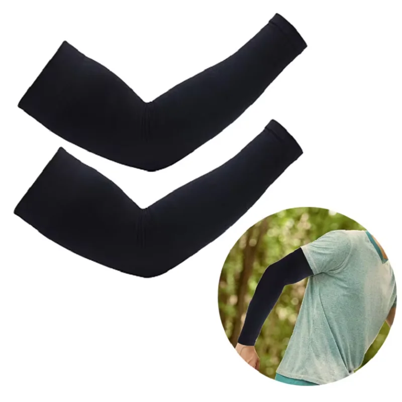 Cooling Sun Protection Arm Sleeves Sports Arm Compression Sleeve Basketball Cycling Arm Warmer Summer Running UV Protection Volleyball Sunscreen Bands 1Pairs