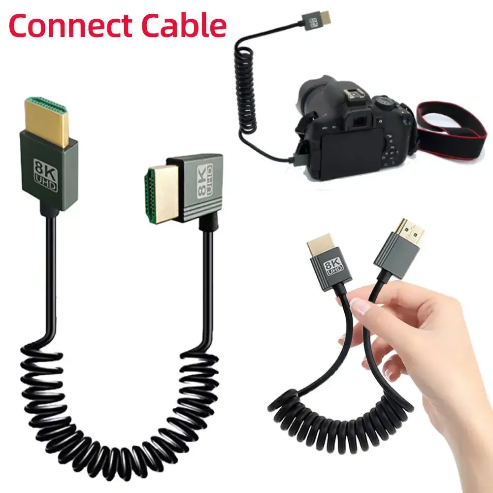 Ultra Thin HDMI 2.1 Coiled Cable for 8K TV and Gaming