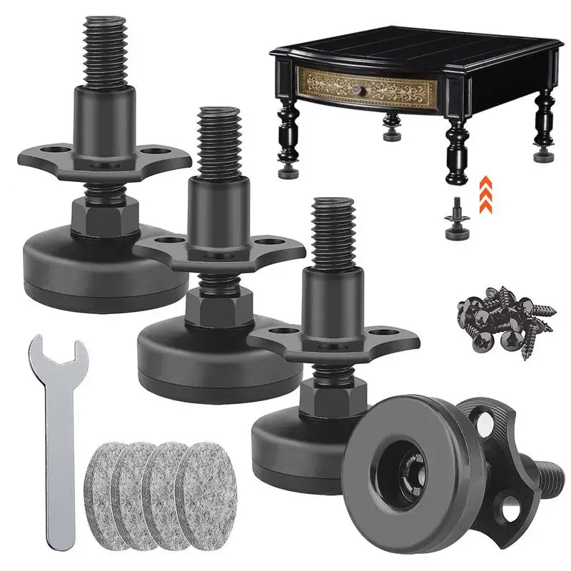 

Adjustable Leveling Feet 4pcs Heavy Duty T Nut Levelers Table Leg Raiser Furniture Legs For Cabinets Tables Chairs Sofa Raiser