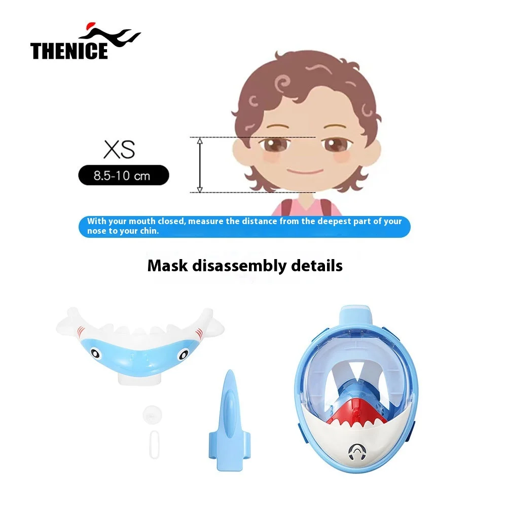 THENICE Snorkeling Mask Mask Goggles Diving Goggles Swimming Gear Waterproof Anti-Fog Full Dry Children'S Diving Masks