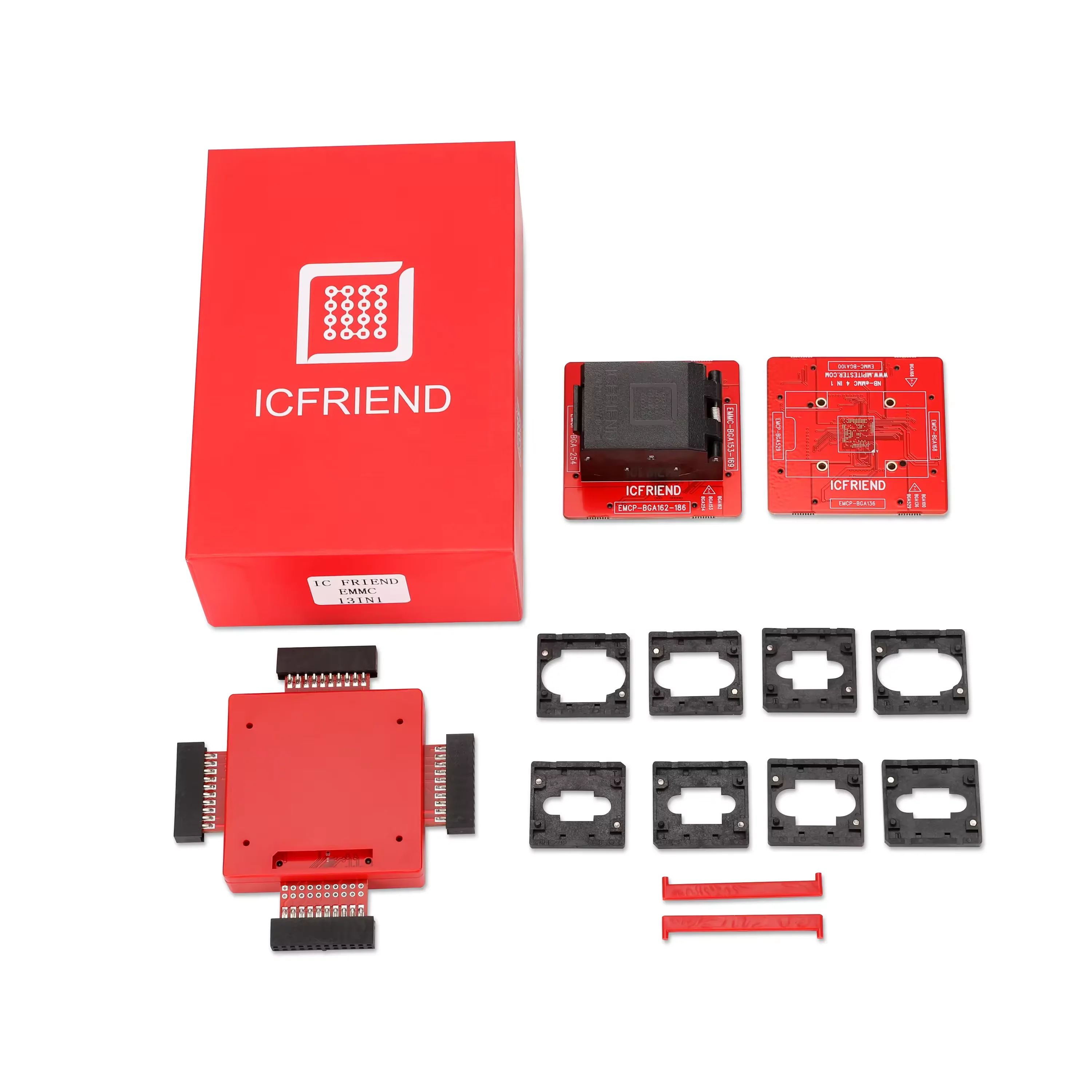 ICFRIEND NB Full Easy-jtag Plus Box 13in1 EMCP BGA254/136/100/168/162/186/221 Emmc BGA153/169 Socket MIPITESTER MEDUSA RIFF UFI