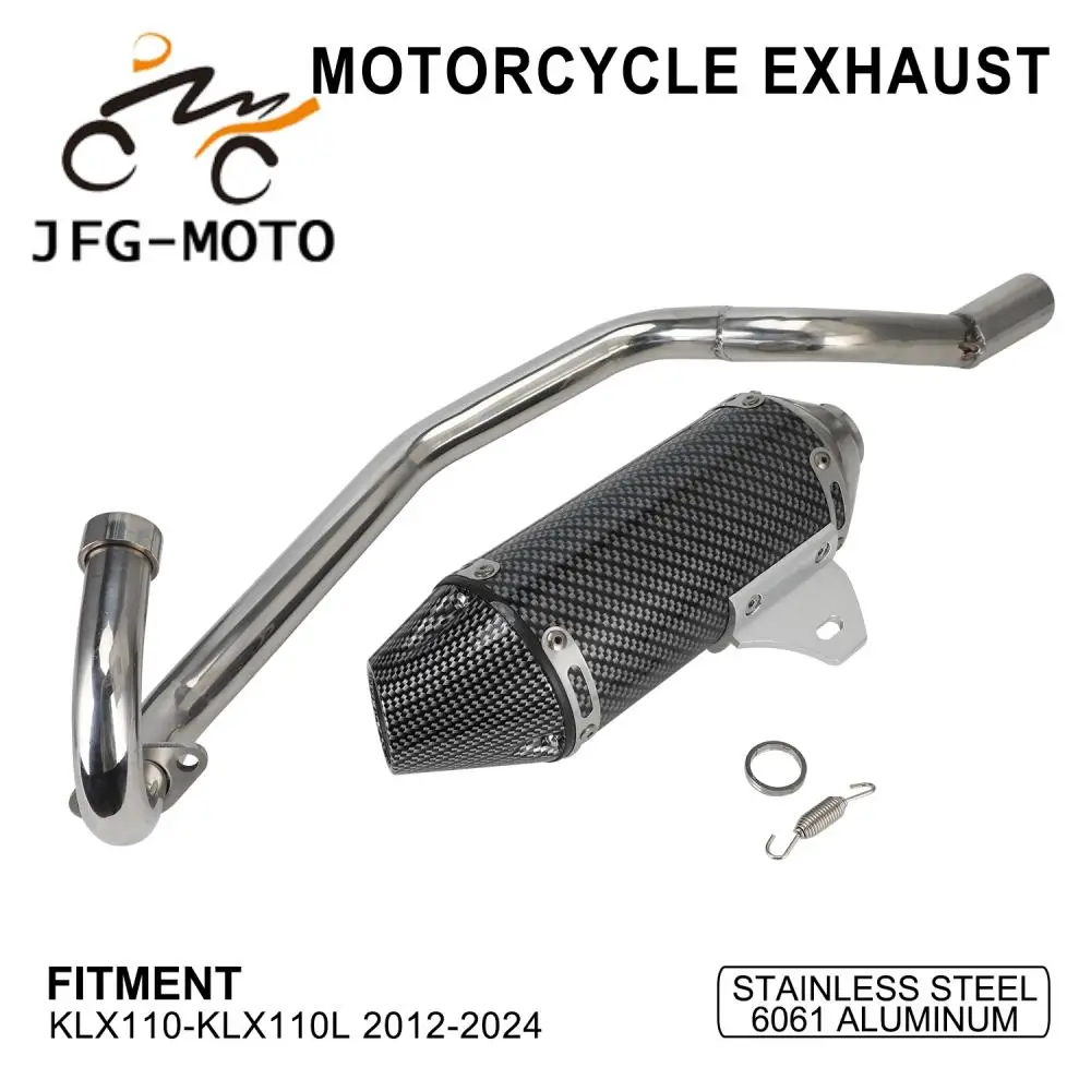 

Exhaust Pipe Muffler Motorcycle Accessories Exhaust Shaft Stainless Steel for KAWASAKI KLX110 2012-2024 KLX110L 2012-2024