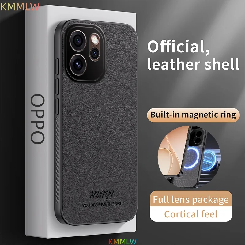 Lychee Pattern Leather Business Retro Case - Skin-Friendly Magnetic Charging Matte Shockproof Bumper Cover