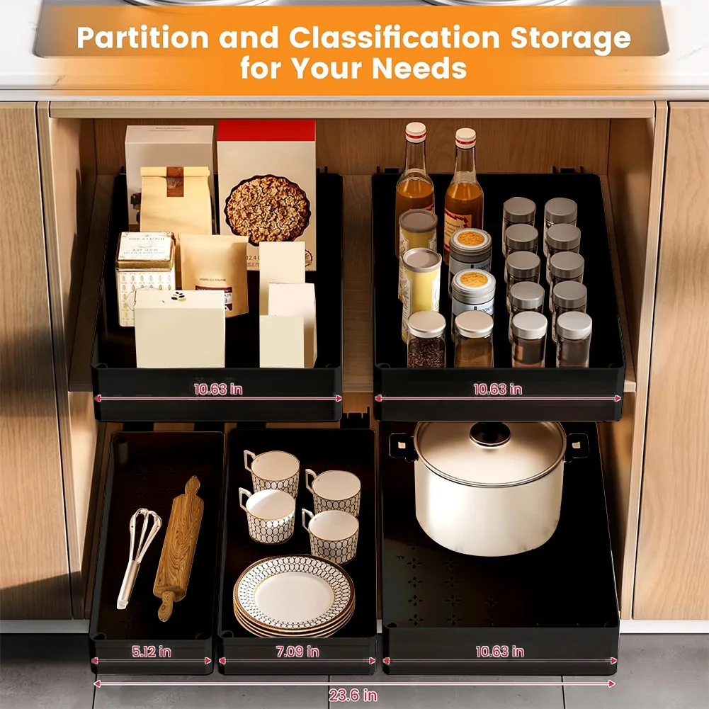 Pull Out Cabinet Organizer,Slide Out Drawers for Kitchen Cabinets & Pantry,Under Sink Storage,Slide Out Shelves for Organization: 3 - 5 Days Free Delivery Only UK
