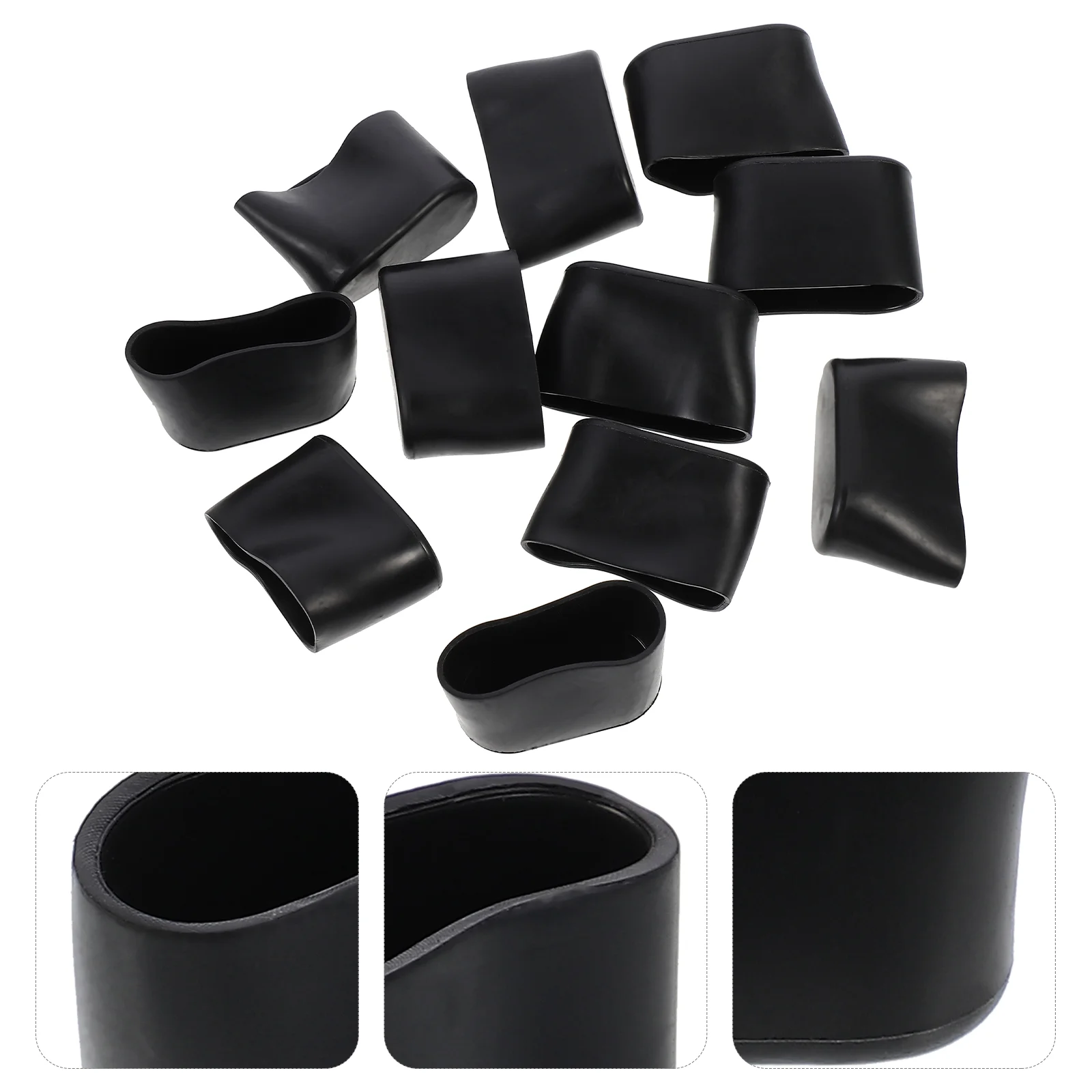 

10 Pcs Table and Chair Protection Pad Bar Stool Leg Caps Floor Protectors Sets Tables Chairs PVC Oval