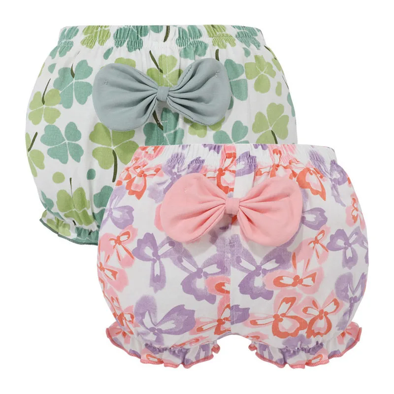 Baby Girl Shorts Cotton Kids Infant Fashion Stripe Bow Panties For 6-24 Months Children High-Quality Underpants 2 Piece/Lot baby cotton panties