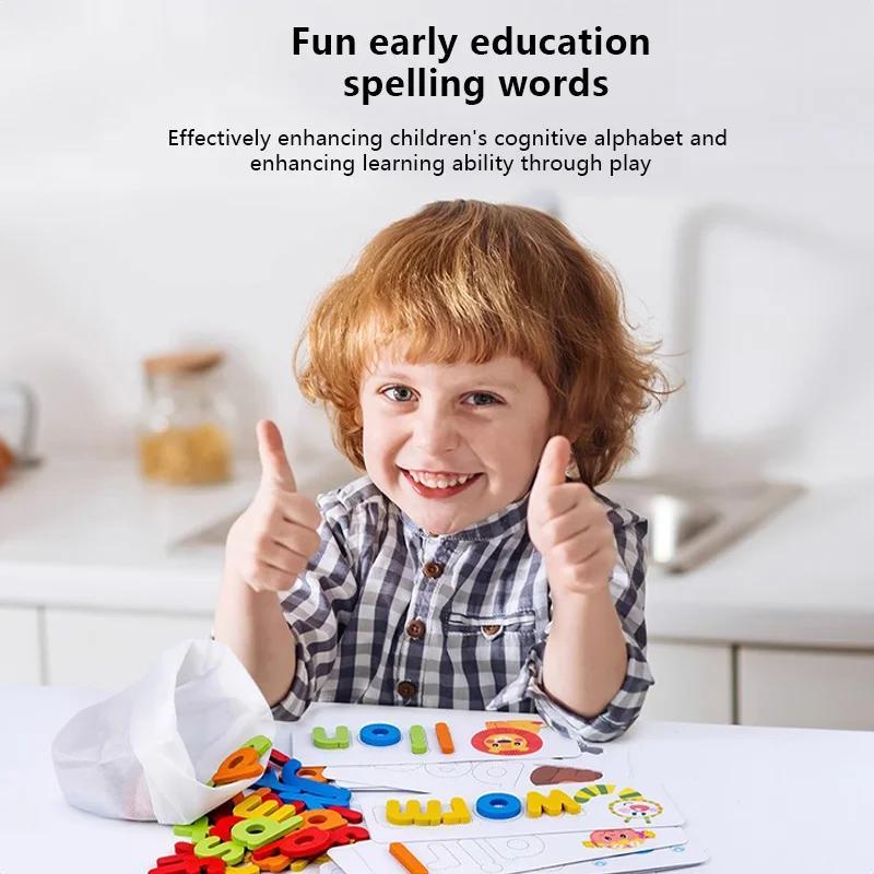 Spelling Word Game English Early Education Cognitive Word Spelling CHILDREN'S Enlightenment Educational Toys 2