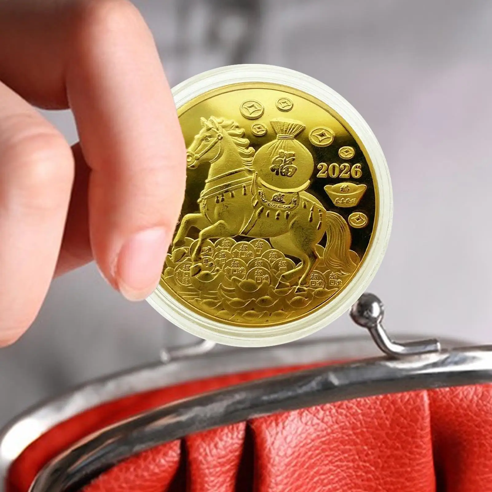 2026 Year of the Horse Souvenir Art Collectible Coin Chinese New Year Horse Coin Collection Souvenir Year of the Horse Collector