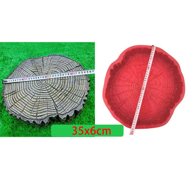 Size 35x6cm Tree Stump Stepping Stone Mold Cement Imitation Garden Paving Park Old Grinding Room Home Decoration