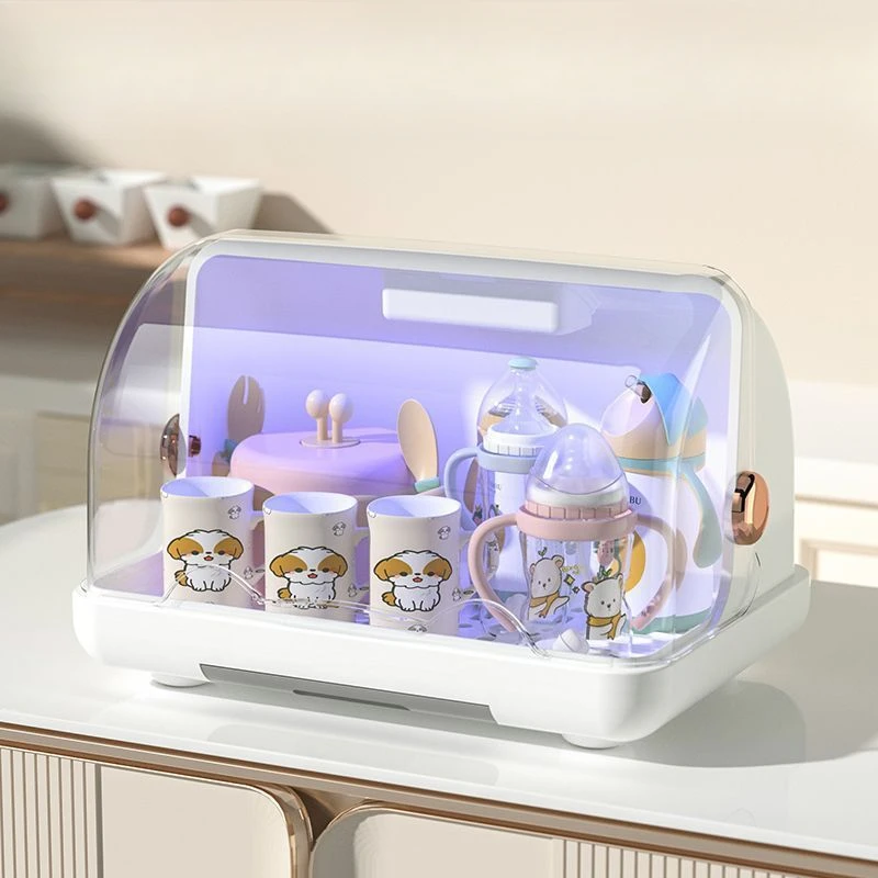 Baby Bottle Sterilizer, Baby Tableware UV Sterilizer Box, Dustproof Multifunctional Storage Box, Bottle Drainer Tool