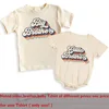 Big Bro Little Bro Printed Family Matching Outfit Shirt Retro Sibling Tee Tops Brother Sister T-shirt Baby Large Bubble Romper 4