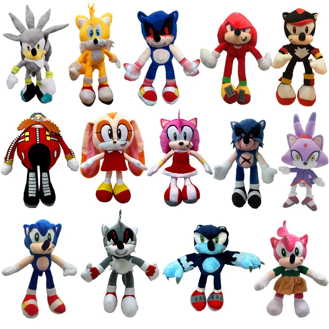 22-30Cm Super The Hedgehog Peluche Shadow Amy Rose Knuckles Tails Plushie Doll Soft Farcito Peluche Doll Toys For Children G