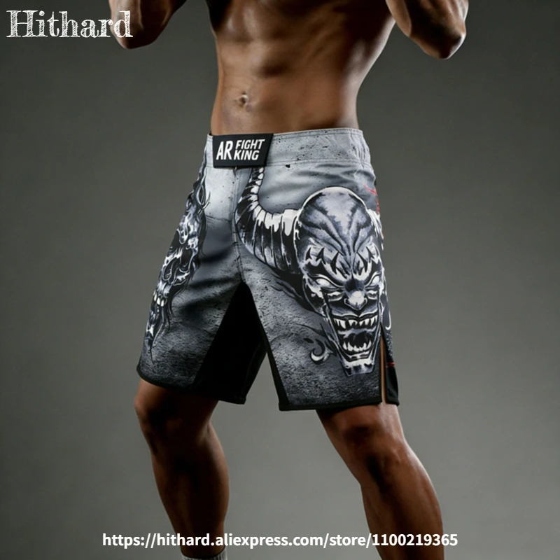 MMA 반바지 남성용 복싱 트레이닝 반바지 해골 무늬 레슬링 킥복싱 파이트 반..