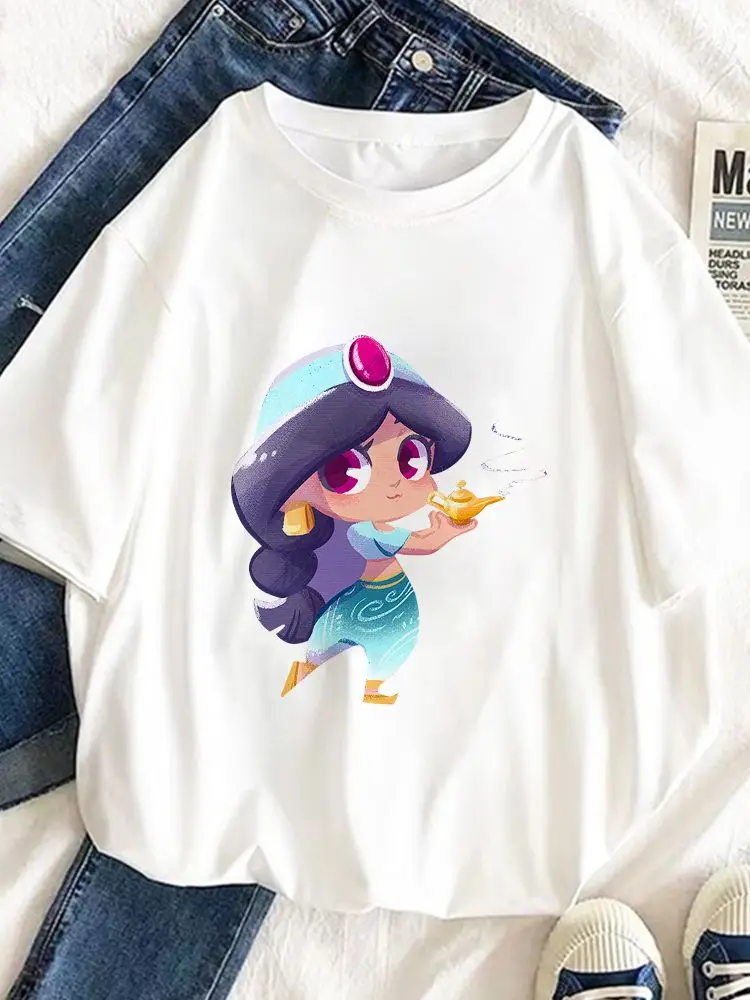 

Disney Women T Shirt Creativity Lovely Princess Sweet All-Match Exquisite Trendy New Products T-Shirt Jasmine Harajuku Style