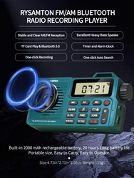 Compact Bluetooth Pocket Radio with Enhanced Bass and Recording Functionality (Green)