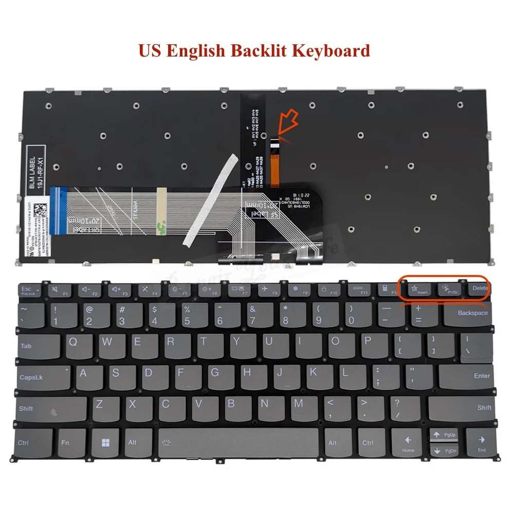 Russo Espanhol Teclado Retroiluminado para Lenovo Ideapad 14iil05 14itl05 Flex 14are05 514iil05 Substituição Teclados Genuínos us