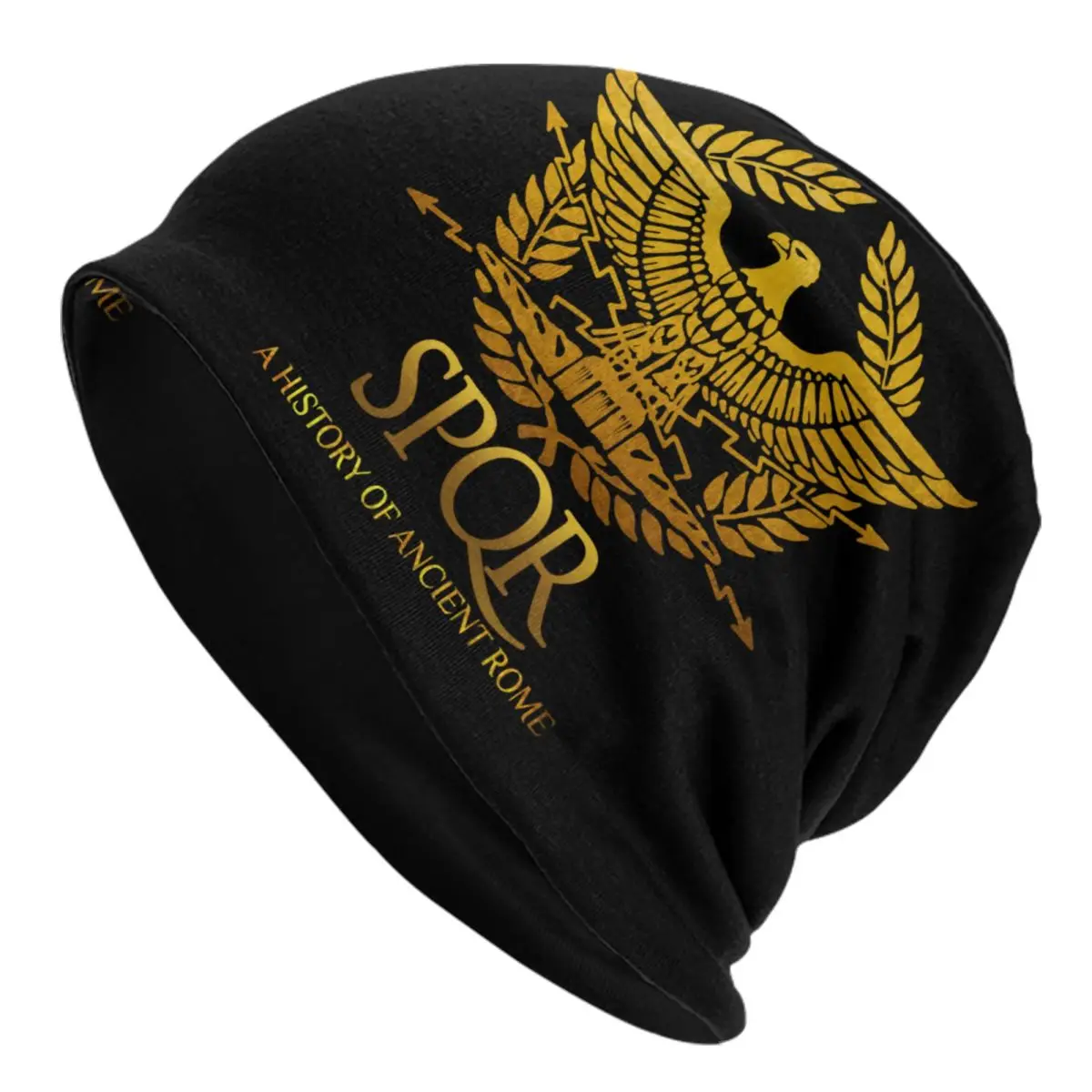 

SPQR Roman Empire Bonnet Hat Knitting Hat Hip Hop Unisex Gladiator Imperial Golden Eagle Emblem Winter Warm Skullies Beanies Cap