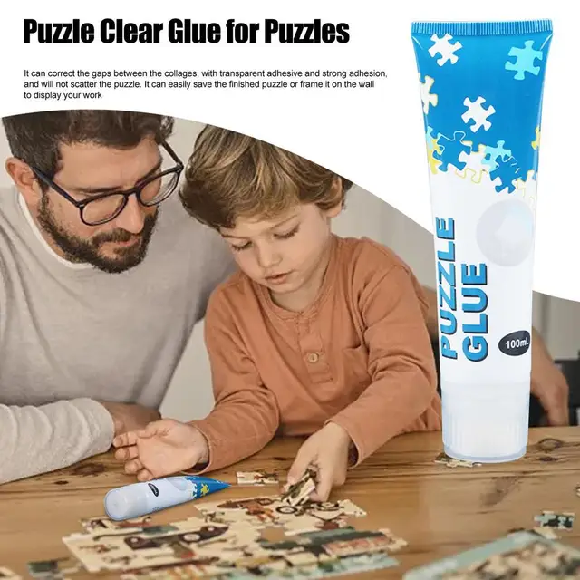 Colle transparente pour puzzle, gel soluble dans l'eau, séchage