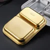 304 Stainless Steel Divided Tray Multiple Size Dinner Plates for Food Restaurant Hotel Tableware Snack Dish Kitchen Organizer 6