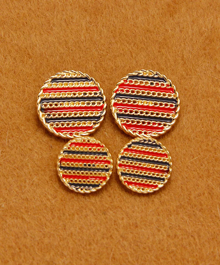 

Free shipping 20pcs/lot Red blue and gold color stripe metal big button suit fashion button garment accessories