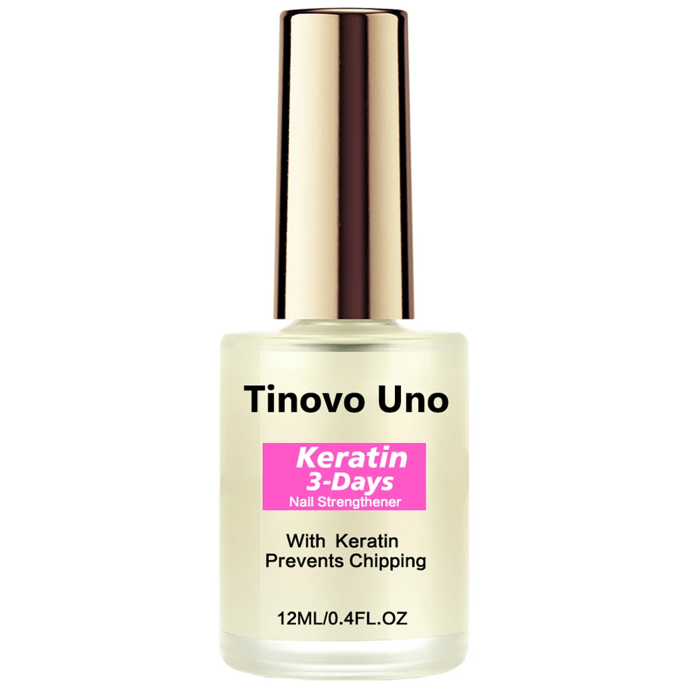 Tinovo Uno Keratin Nail Strengthener Growth 3 Days Prevents Chipping Stronger Nails Calcium Protein Formula Nail Hardener Polish nail treatment