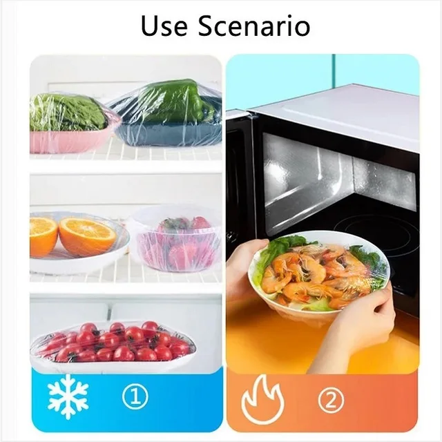 Couverture alimentaire jetable, enveloppe Saran de qualité alimentaire, sac de rangement pour fruits et légumes frais, sac en plastique élastique, accessoires de cuisine 5