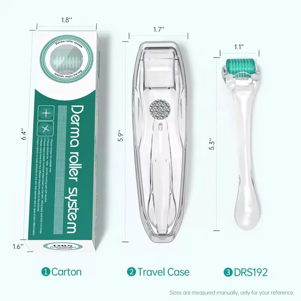 Derma Roller 192 pins Titanium Real Individual Needles Microneedling for Scalp Beard Hair Growth Deep Nourishing Massage