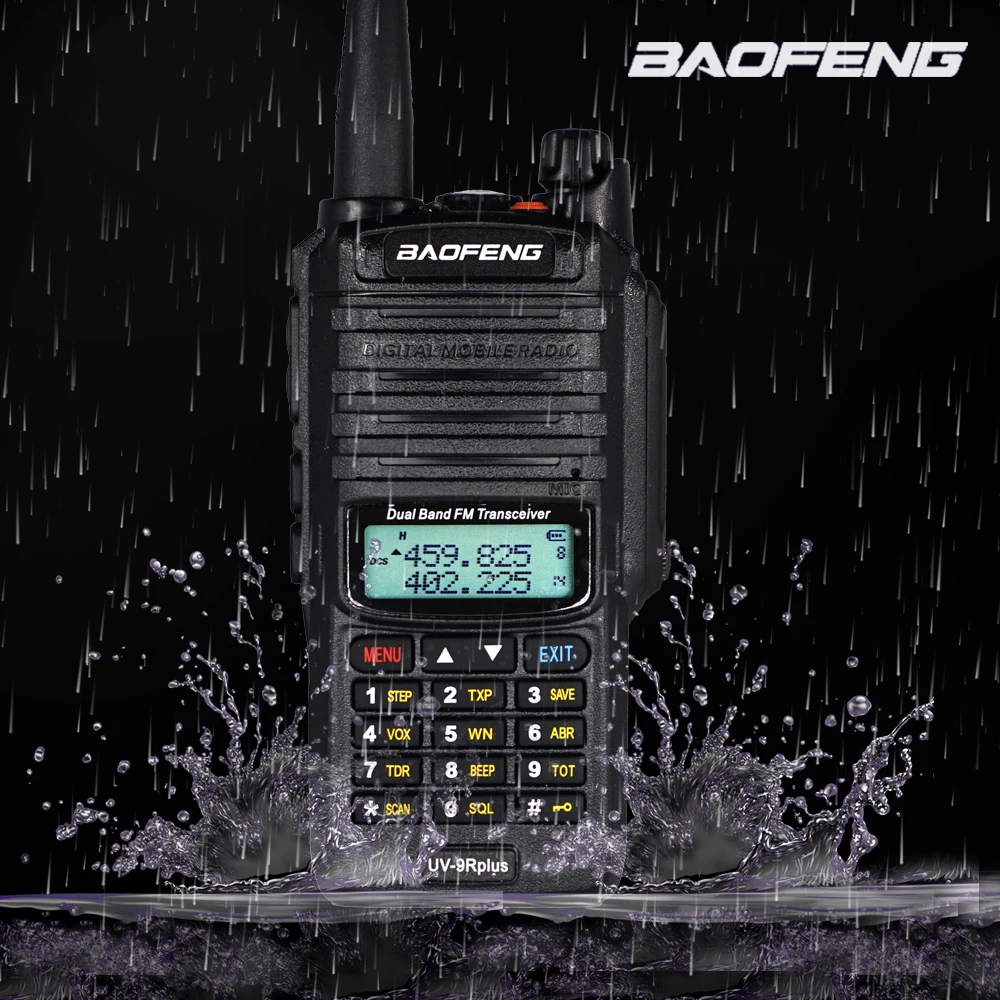 

Портативная рация Baofeng UV-9R plus IP67, водонепроницаемая колонка, CB радио, FM-приемопередатчик, UHF/VHF, 10 Вт, 4800 мАч, uv 9r plus
