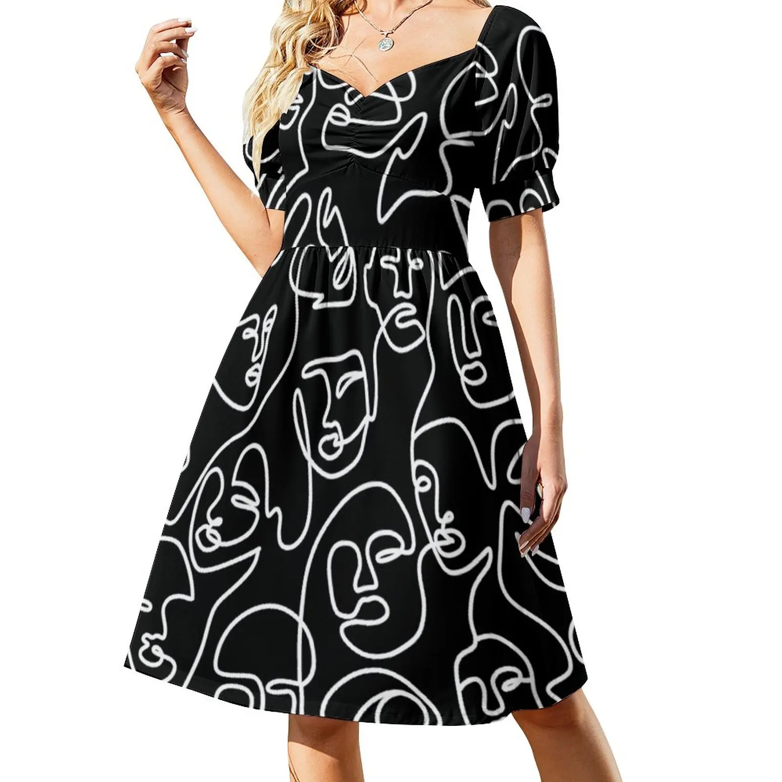 

Abstract line art faces - Modern art Dress Woman clothing luxury dresses women's summer clothing 2023