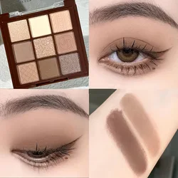 Earth Tones Eyeshadow Palette - 9 Shades of Matte, Pearlescent & Glitter in Warm Chocolate Brown (01)