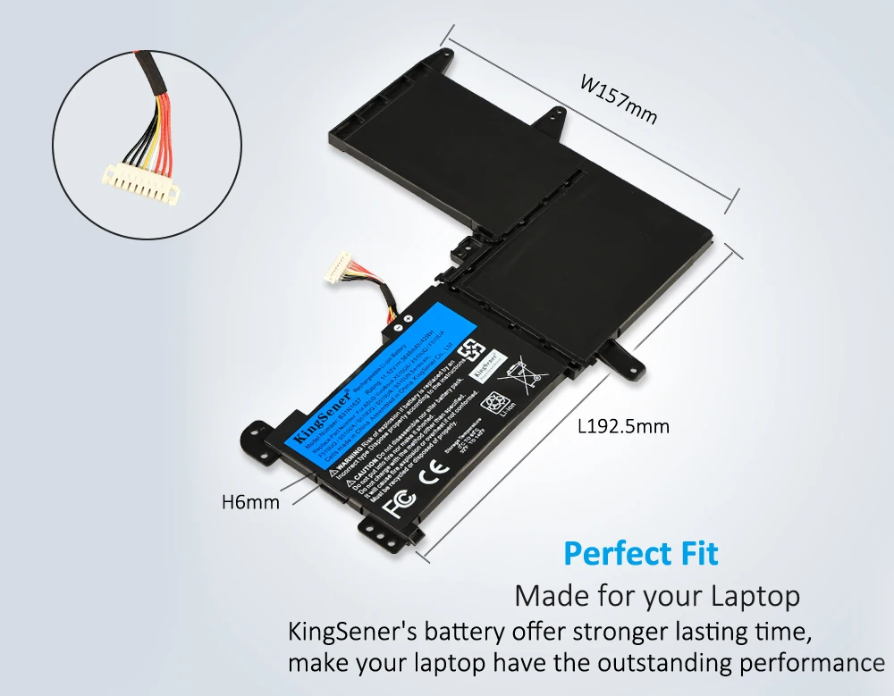 B31N1637 C31N1637 42Wh Laptop Battery for Asus VivoBook S5100U X510 X510U  X510UA X510UF X510UQ X510UR X510UN S15 S510 S510UQ S510UA S510UR S510UF