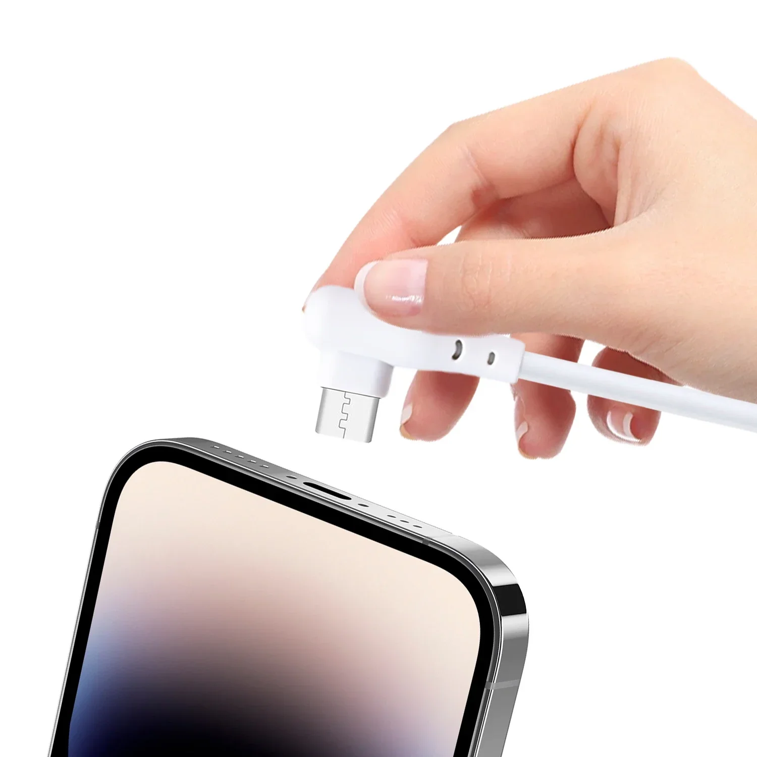 High-Speed 66W 6A USB-C Fast Charging Cable with 90-Degree Elbow Design