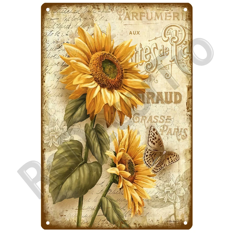 Lavendel Metall Zeichen Plaque Vintage Blumen Zinn Zeichen Wand Dekoration Für Zimmer Art Garten Küche Home Wohnzimmer Eisen Malerei – Detail 17