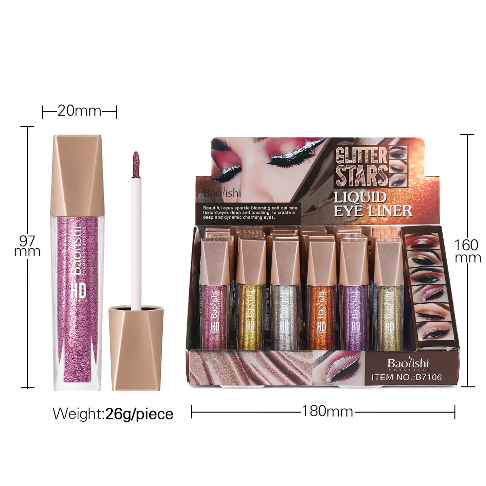 

24Pcs/set Shimmer Colorful Liquid Eyeliner Eyeshadow Waterproof Pigmented Liners Eye Makeup for Valentines Day Gifts