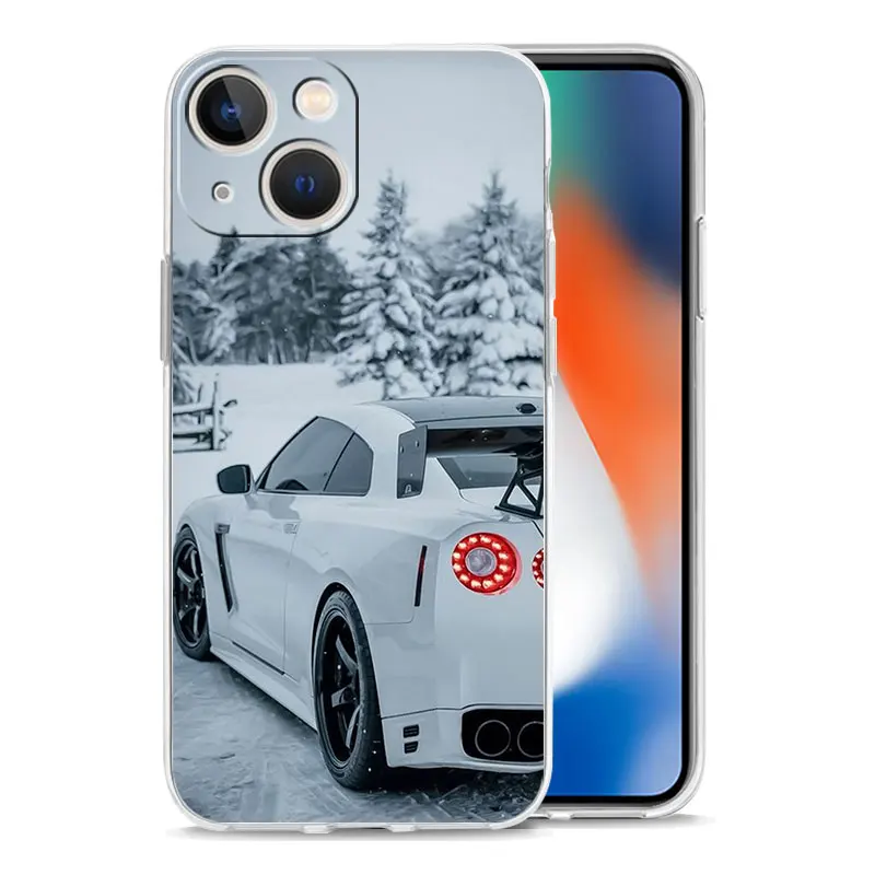 Luxury GTR Sport Car Clear Silicone Phone Case Cover