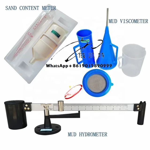 Slurry Test Kit - Mud Hydrometer, Viscometer, Marsh Funnel & Sand Content Meter For Drilling Fluid