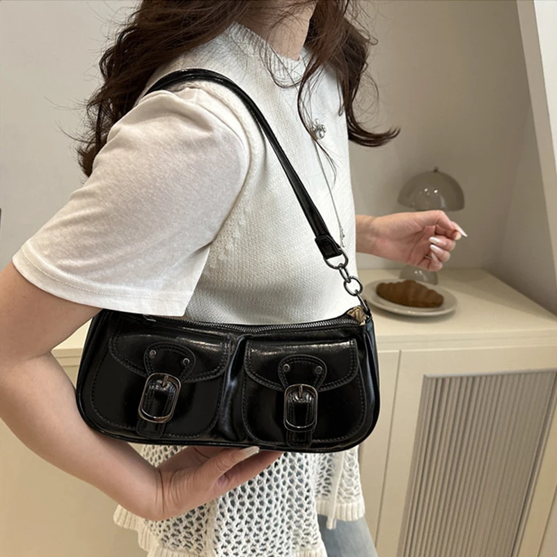 Women's Shoulder Bag Fashion Commuting Armpit Bag Personality Trendy Cool Scooter Bag Small Senior Sense Shoulder Crossbody Bag - 4