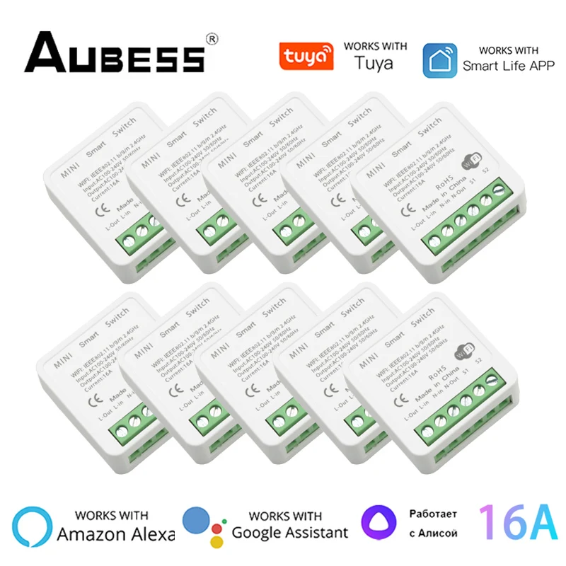 

16A Tuya Mini DIY WiFi Smart Switch Zigbee Module With Yandex Alice Alexa Google Home Smart Life App 2 Way Control Smart Home