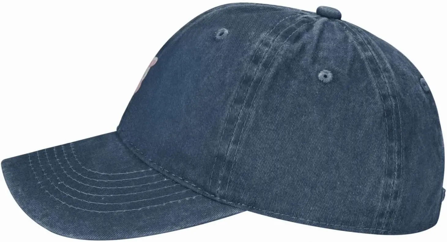 Cartoon Milk Cow Distressed Adjustable Washed Denim Cotton Low Profile Mens Dad Trucker Hat Black Fitted Baseball Ball Cap