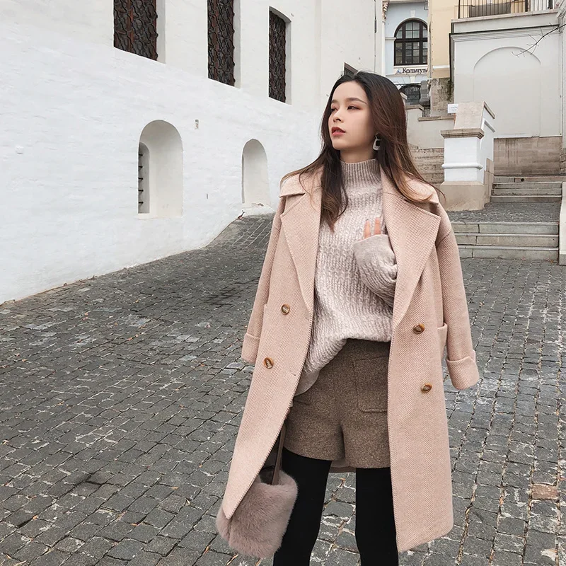 

Mishow Woolen Coat Women 2023 Autumn Winter New Korean Wool Blend Jacket Office Ladies Temperament Outerwear Female MX18D9662