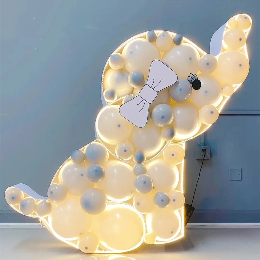 110Cm Kt Board Cute Elephant Mosaic Balloon Frame Baby Shower Party Decoration Scatola Di Riempimento Di Palloncini Fai Da Te Compleanno Diserbo Sfond