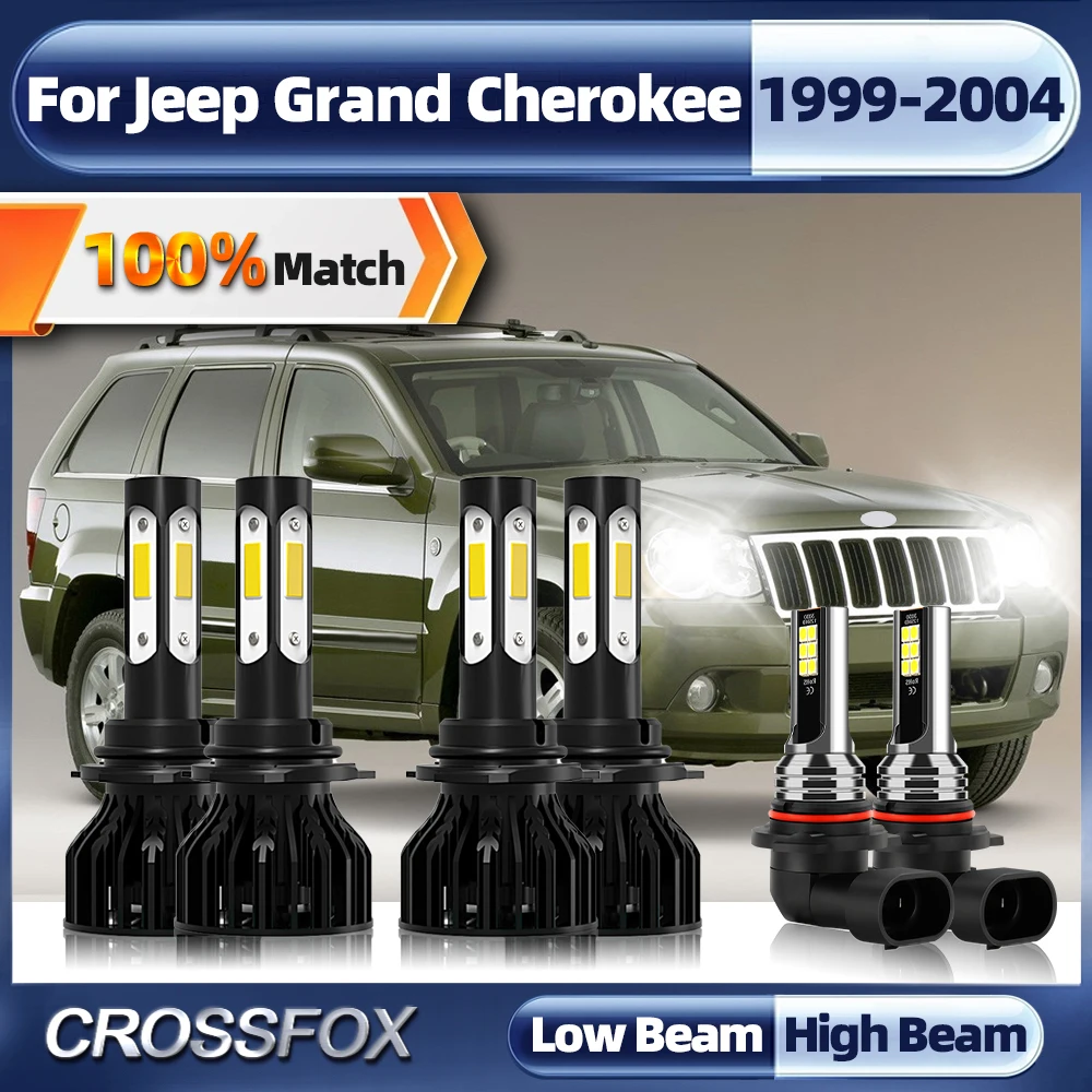

60000LM Canbus LED Headlight Bulbs Turbo Fog Lamp Super Bright Car Lights 12V For Jeep Grand Cherokee 1999-2001 2002 2003 2004