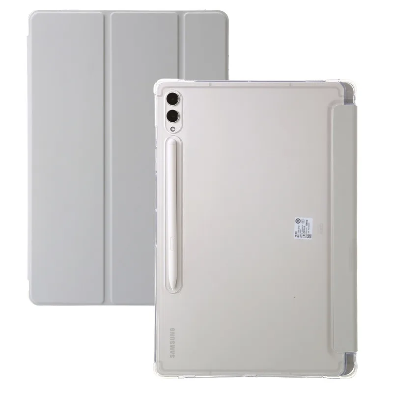 étui magnétique avec pour samsung tab support coque intelligente arrière transparente pour galaxy tab plus cover
