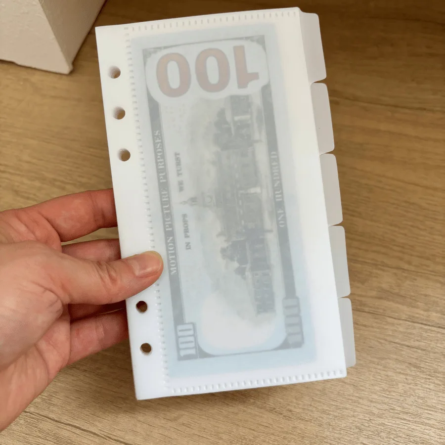 A6 transparente weiße Bindertaschen, Binder-Ordner für Notebook, Trennseite, wasserdichte PVC-Blatt-Dokumenten-Aktentasche – Detail 6