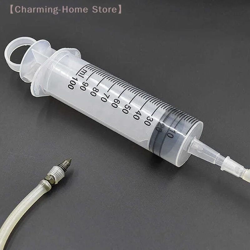 Motorcycle Brake Bleeding Kit 100ML Hydraulic Fluid Vacuum Injector for Disc Brake Caliper Repair Air Bleed Tool Set