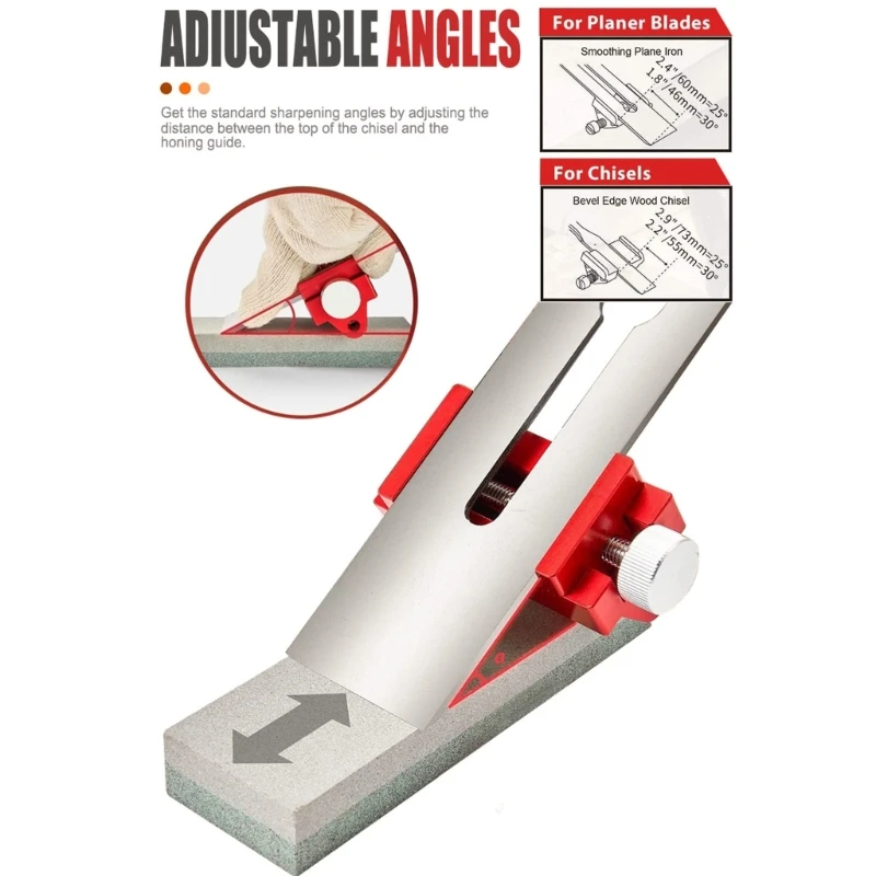 K1KA Honing Guide Tool Sharpening Holder of Whetstone for Woodworking- Chisels Planes