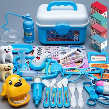 Kids Doctor Nurse Role Play Set – Medical Tools Kit with Stethoscope & Trolley Box 1
