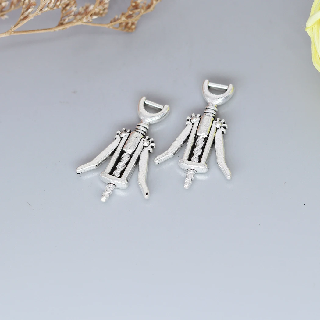 

10 шт. подвески для открывания вина, античное серебро, античное бронзовое покрытие, Очаровательная подвеска для браслета, Ювелирная фурнитура