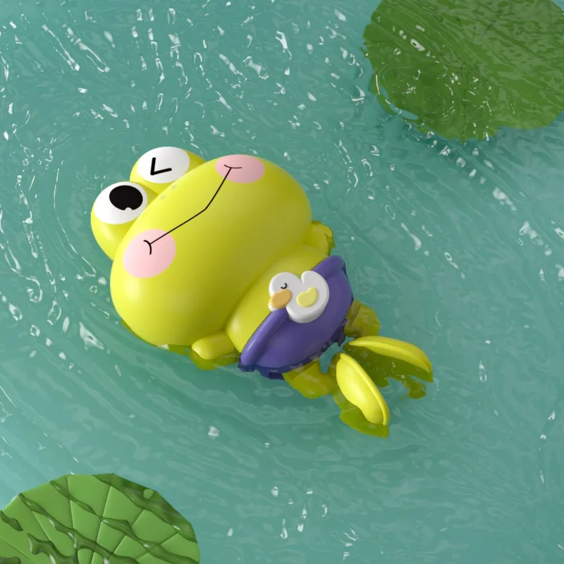 어린이 목욕 장난감 - 떠다니고 수영하는 시계태엽 개구리