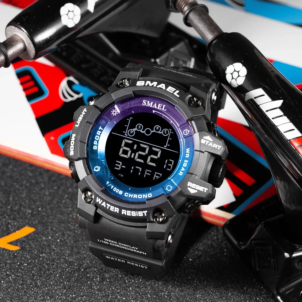 SMAEL 8082  multifunctional single display electronic watch electronic watch student sports large dial waterproof 3
